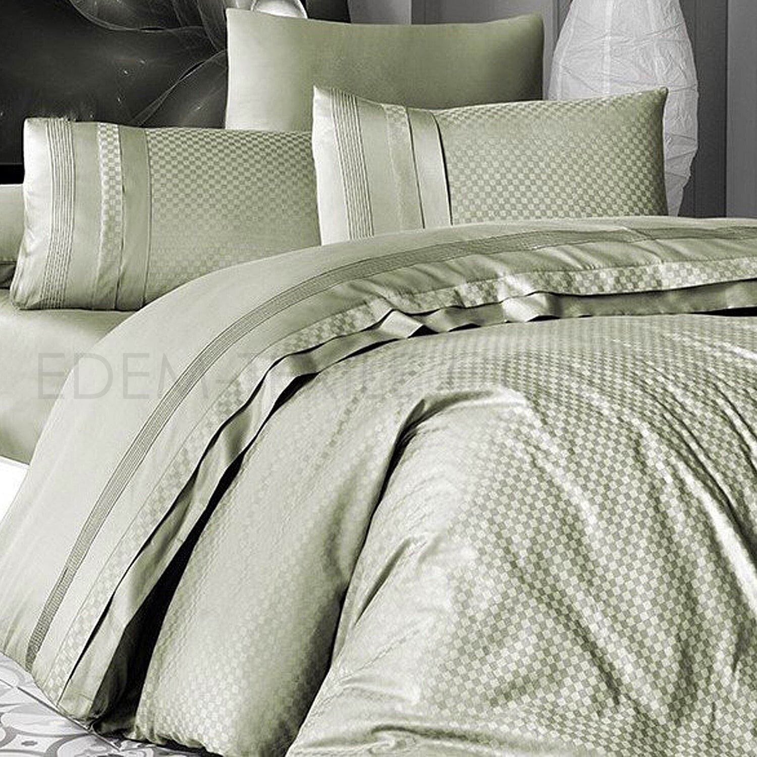 Постіль First Choice Сатин Deluxe Square Style Yesil Постіль First Choice Сатин Deluxe Square Style Yesil – Фото
